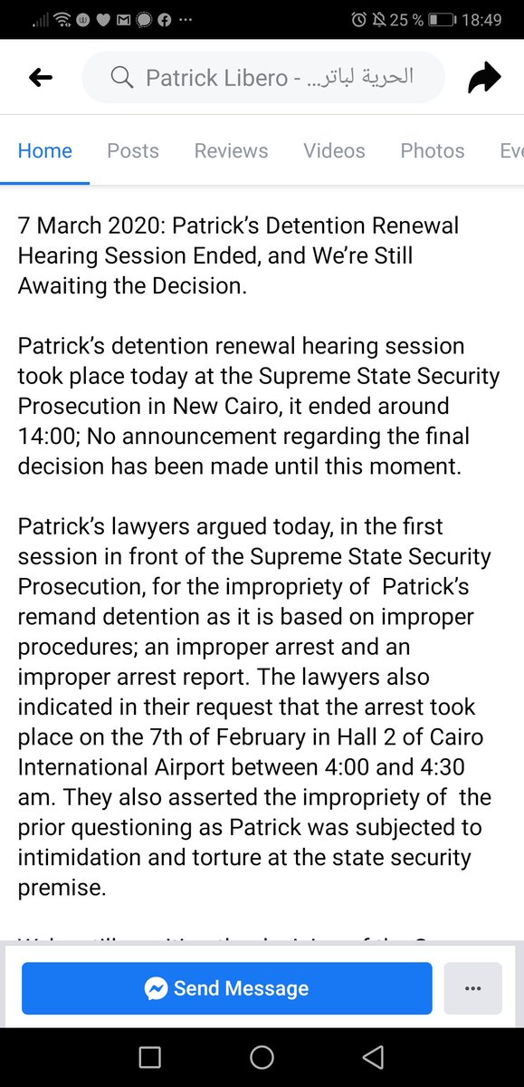 amrAbdelwahab's tweet photo. The statement of the campaign of what happened today...

#FreePatrick
#PatrickUpdates https://t.co/ISRi4HtHDm