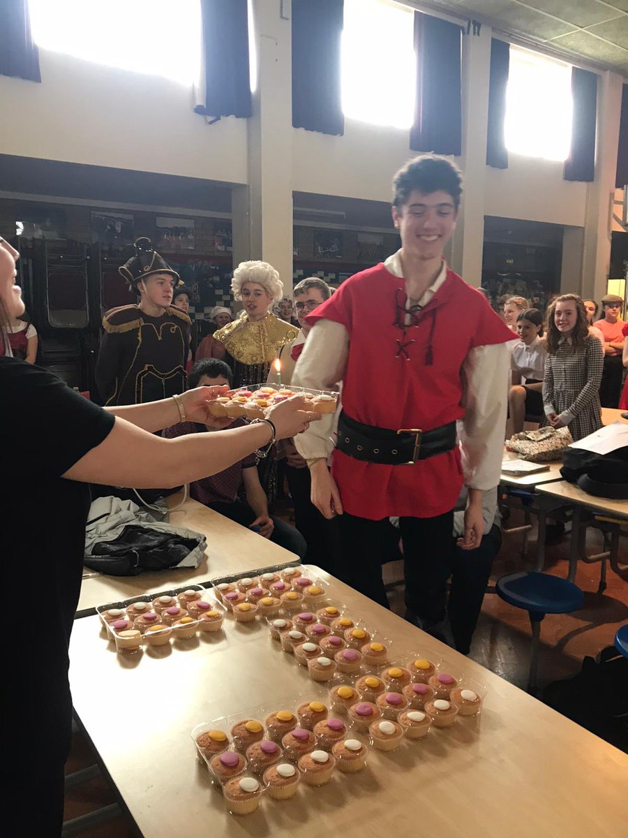 ArtsNorton's tweet photo. Dedication to the school production... an all day dress rehearsal on your birthday! But also a great reason to have buns and cake! https://t.co/dp9EUcT0bt