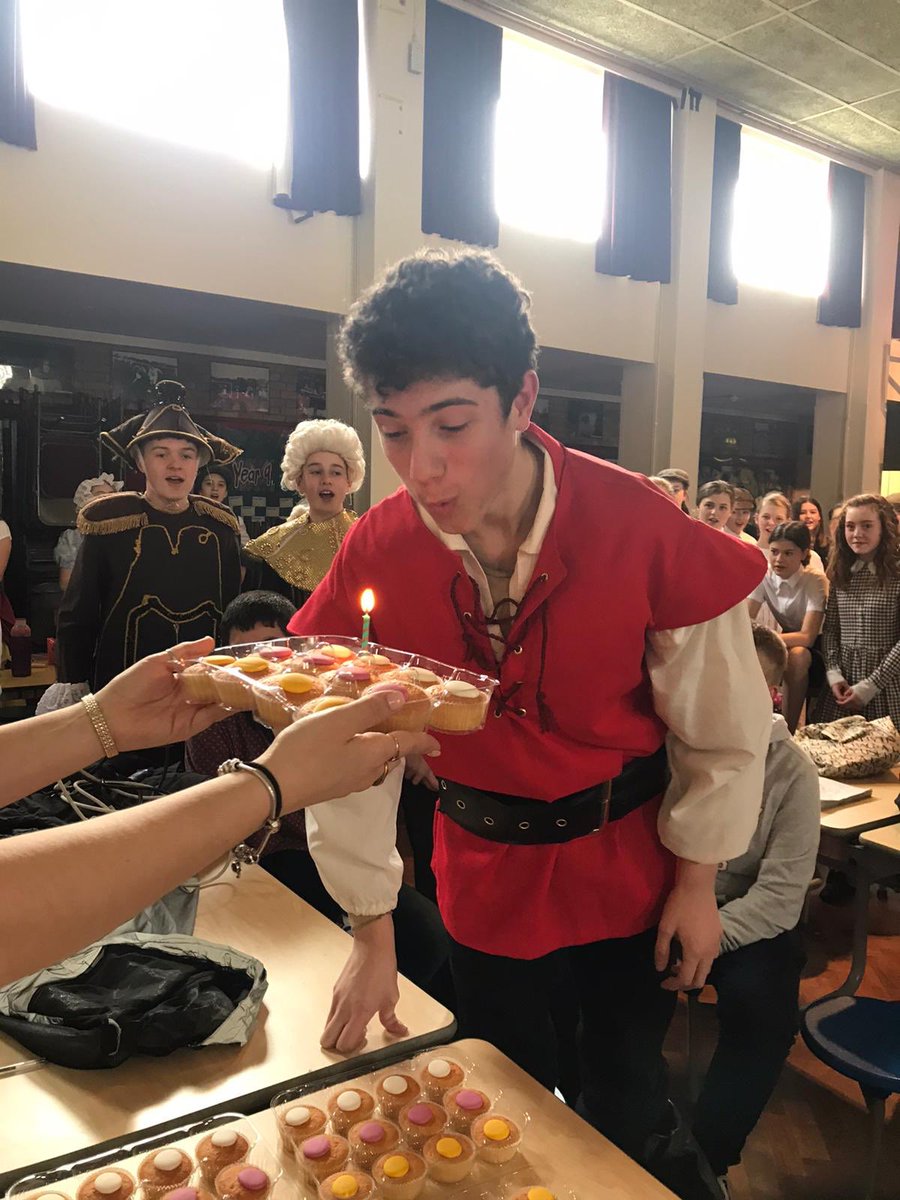 ArtsNorton's tweet photo. Dedication to the school production... an all day dress rehearsal on your birthday! But also a great reason to have buns and cake! https://t.co/dp9EUcT0bt