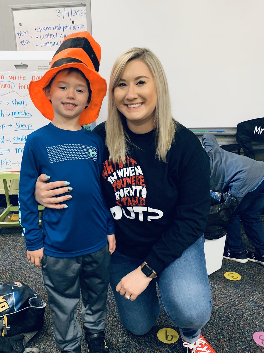 kiker_amy's tweet photo. I’m glad my man was feeling better in time for the last day of Read Across America Week. What a fun week! 🎉 https://t.co/fXaYD1De77