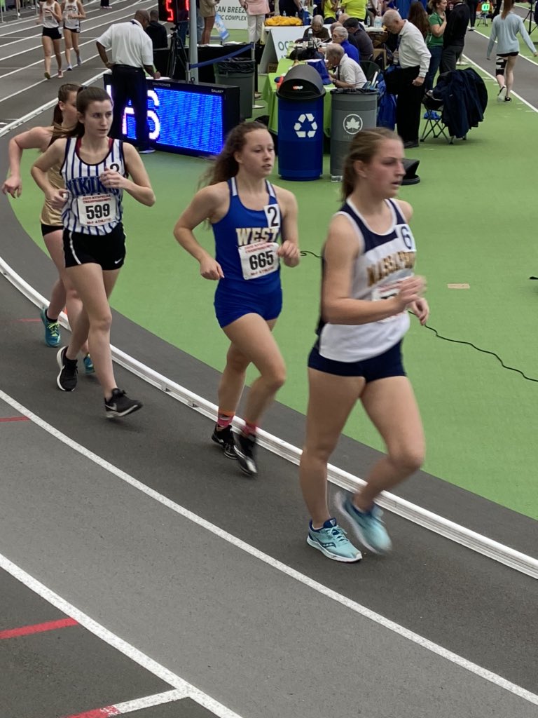 Section6TF's tweet image. Alivia Murray from West Seneca West and Natalie Carter from Grand Island in the race walk