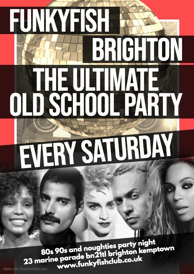 tonight <a href="/FunkyfishClub/">Funkyfish Bar & Club</a> #Brighton 80s 90s 00s free entry!