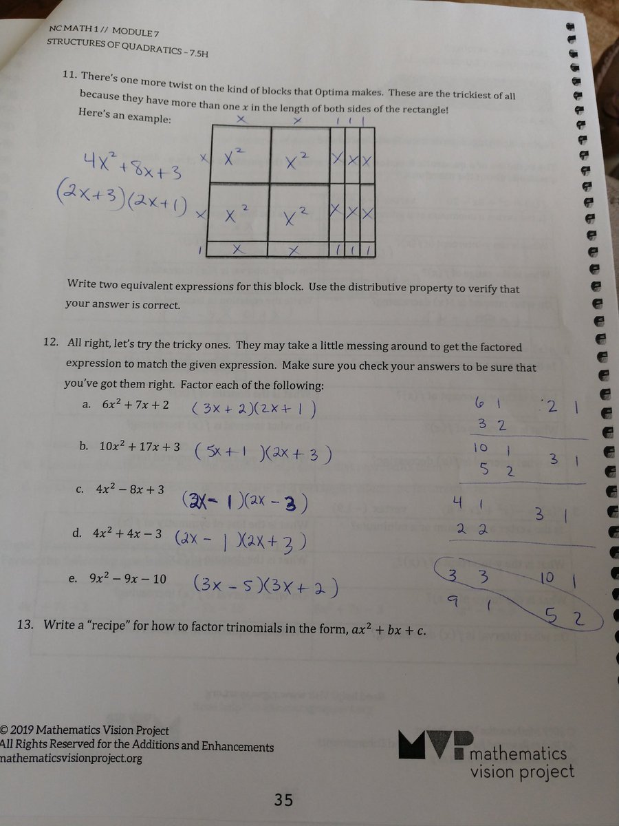 spinnitout's tweet image. Saturday morning... Working through the next task my Math 1 students will complete. #factoringfun