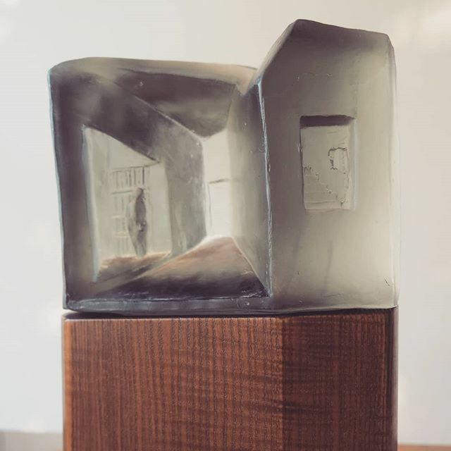 JEcottGlass's tweet photo. Interior II, inspired by a visit to the Couvent de la Tourette in southern France. This enormous edifice is a monument to modernism in more ways than one. When Le Corbusier was commissioned to  design it, there were 130 monks. By the time it was finished… https://t.co/WL8FQV6enj https://t.co/A1HdFozQAH