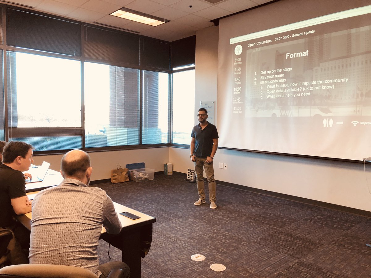 OpenColumbus's tweet photo. Kicked off Open data day strong from Columbus Ohio,  what an amazing crowd and awesome pitches. super excited to see so many creatives helping out their community with Open Data and OpenSource.   #OpenChallenges #OpenDataDay  #ODD2020 #opencolumbus https://t.co/zmyokHqBEz