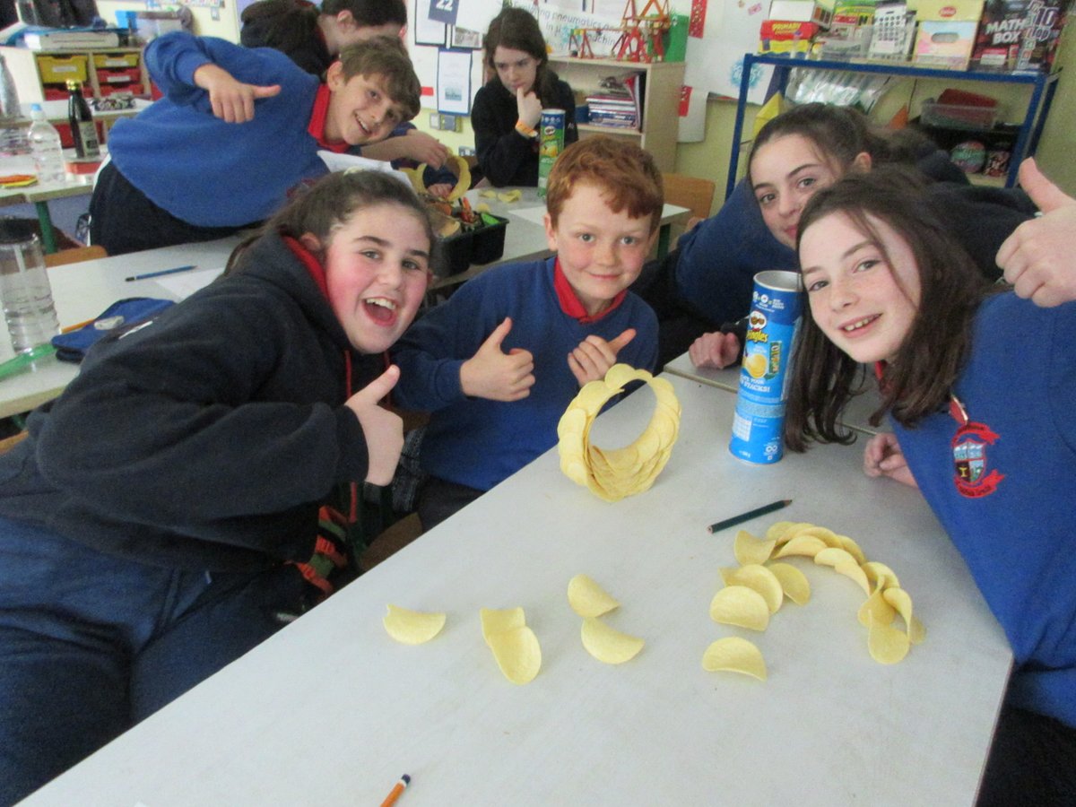 MsMannixsclass's tweet photo. Engineers Week Fun in 5th &amp; 6th Class with the Pringles Challenge @EngineerIreland #engineersweek20 #pringleschallenge https://t.co/aBoVkSTWwn
