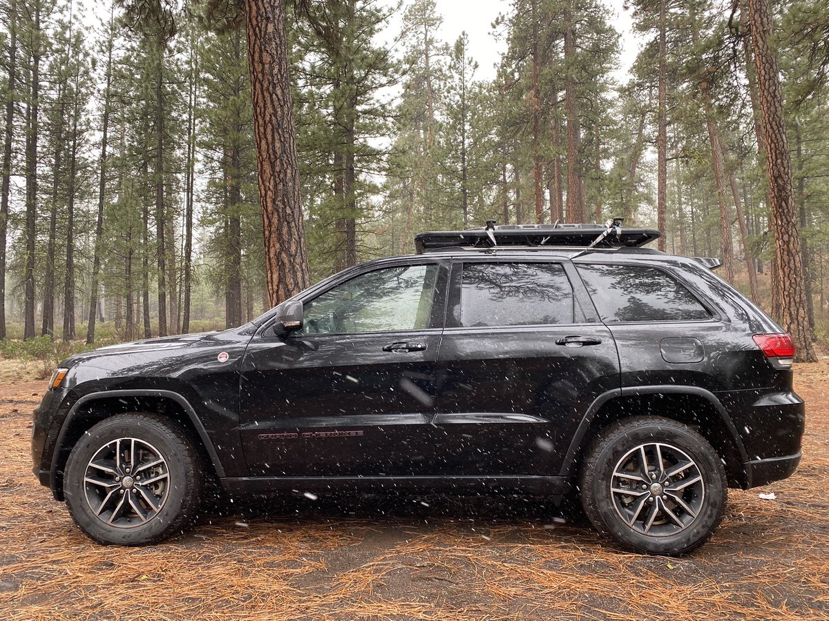 Are you going to let the weather stop you this weekend? #outfitandexplore #Jeep #4x4Jeep #overlanding #snow #forest #offroading #outdoors