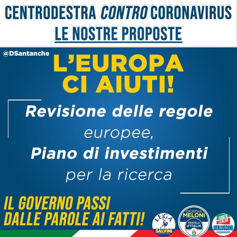 DSantanche's tweet photo. L’emergenza #coronavirus è dura per tutti e senza precedenti, ma noi dobbiamo e possiamo vincere. 
Ecco le proposte urgenti del #centrodestra da attuare il prima possibile! #ConteAscoltaci #coronvirusitalia #COVID2019italia https://t.co/JJejULSSqW