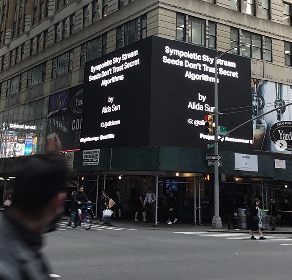 alidasun's tweet photo. My generative artwork is currently showing in Times Square! Click to see a couple animation stills of this Digital Art Series presented by @lightboxlab in collaboration with ZAZ10TS Cultural Initiative 🙏☀️ 

#lightboxlive #zazcorner #generativeArt https://t.co/xzUnQXWLqi