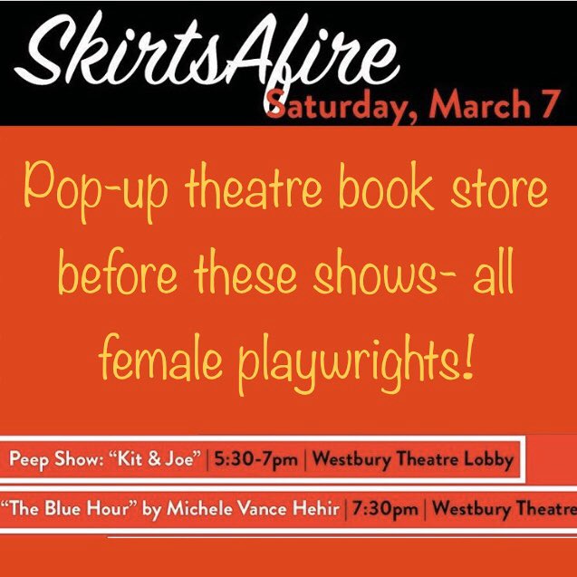 ConcreteYEG's tweet photo. See you at the Westbury Theatre Lobby this evening! @SkirtsAfire #yegherstory #yegtheatre #scriptsforsale https://t.co/pLQ60oLicY