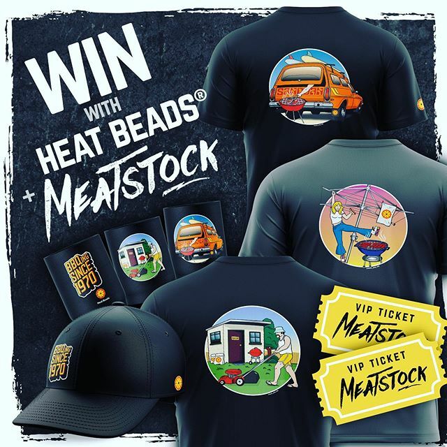 HeatBeads's tweet photo. To celebrate Heat Beads® 50th Birthday, we're giving YOU the presents 🎁. To go into the chance to WIN our NEW retro tees (in your size), stubby holders and 2x VIP tickets to Meatstock Melbourne or Sydney.  Simply 1) 👍Make sure you are following Heat … https://t.co/kKn2pfrQlV https://t.co/bWqwdTMg2R