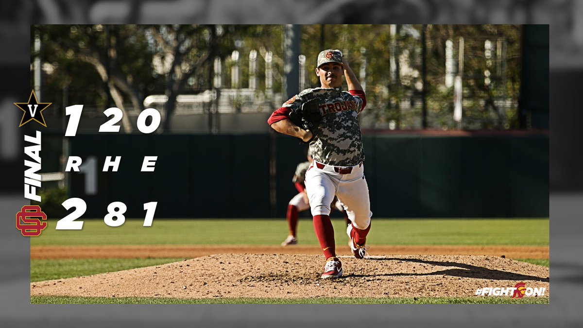 USC_Baseball's tweet image. FINAL | USC 2, Vanderbilt 1

Wanger comes in to strand a runner at third and pick up the save! Trojans get a huge win over No. 2 Vanderbilt!

#FightOn | #GameDay