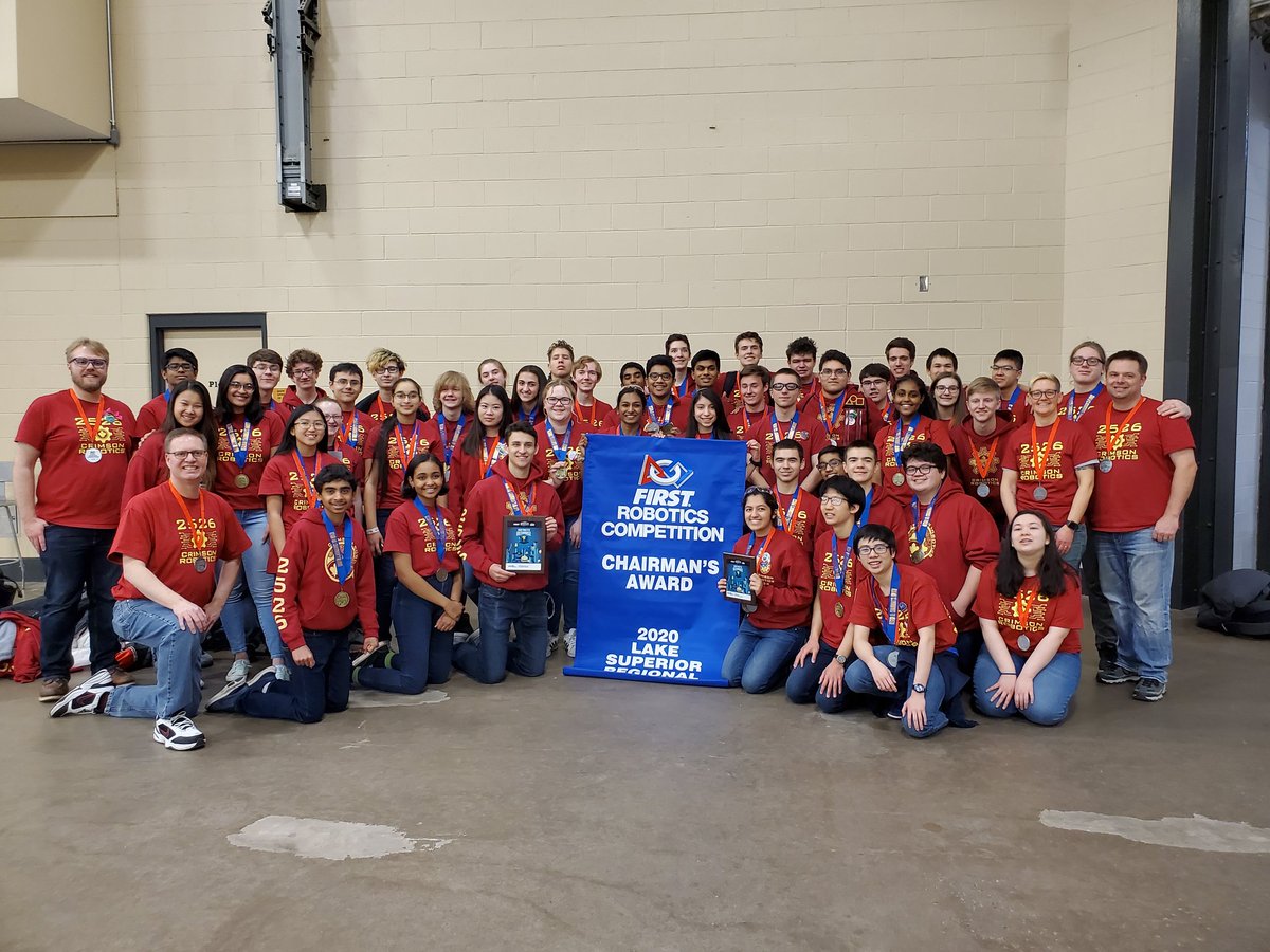 Regional finalist, Dean's List finalist (Sara Nadian), and Chairman's winner. We are so proud of all the hard work we have put into this season of robotics. This is just the beginning! #FIRST #Team2526 #crimsonrobotics #Infiniterecharge