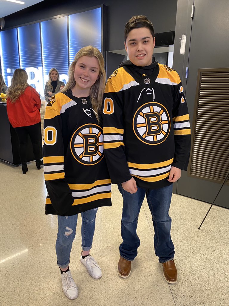 Feeling like VIPs in our Bruins jerseys at tonight’s game. Thank you <a href="/NHLBruins/">Boston Bruins</a> and <a href="/SpOlympicsMA/">Special Olympics MA</a> !