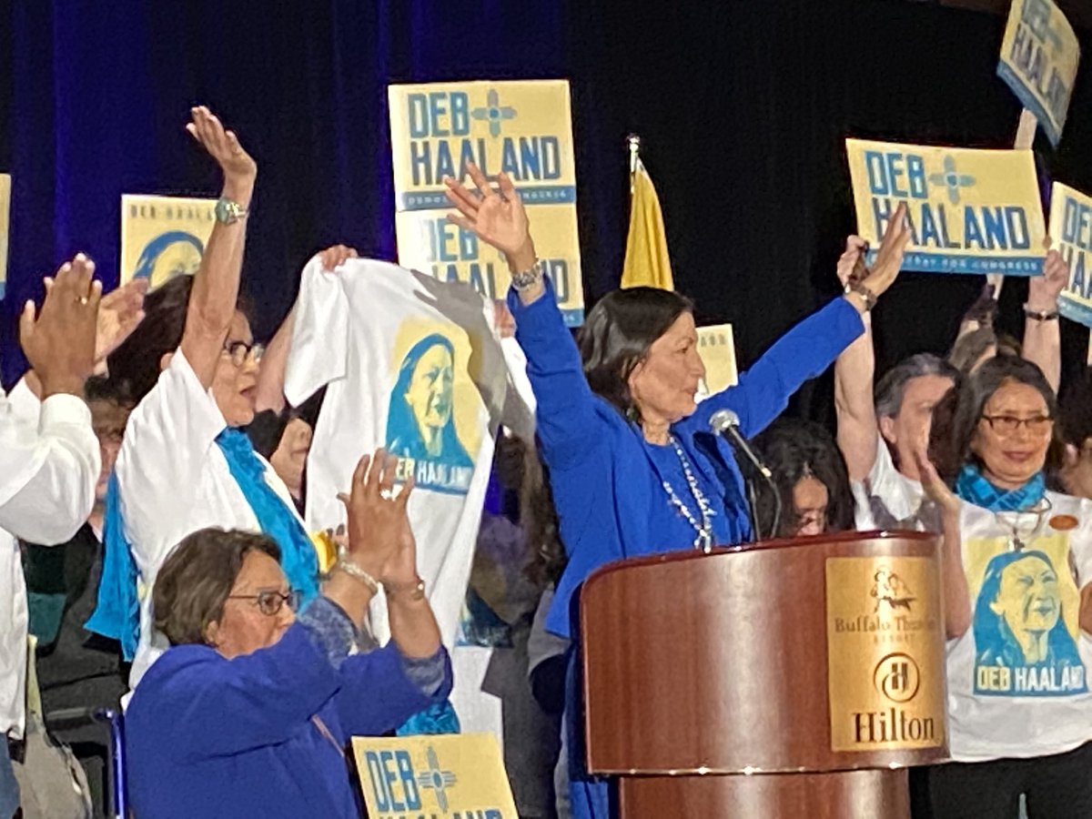 Risnerfornm's tweet photo. Deb rocks the room at the pre primary convention! #nmpol #nmleg #buffalothunder #risnerforastrongernm https://t.co/tcPF3xMZxC