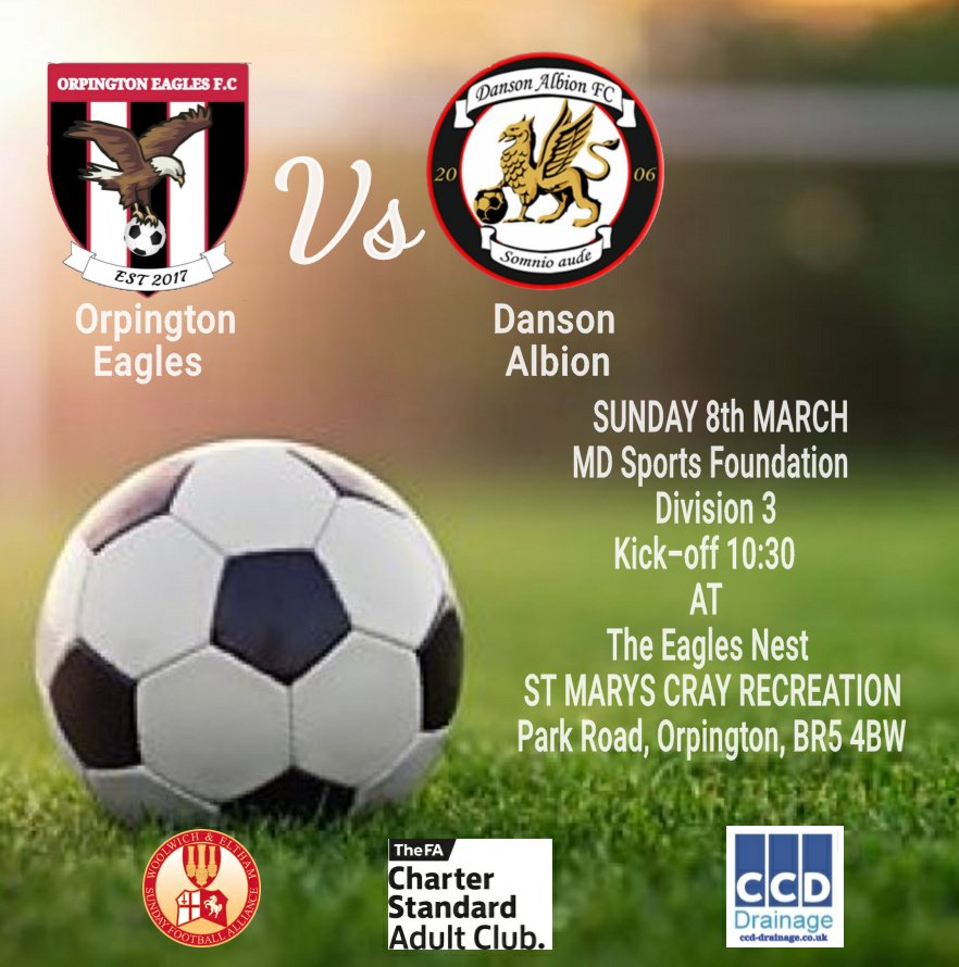 FCORPINGTON's tweet photo. Tomorrow have a difficult home game against third placed Danson Albion who we meet  for the first this season  as the Eagles aim to secure thier newly obtained top spot in the league 
#mustthreepoints #keeptopspot
@SelcoBW @WESFA_Football @dansonalbionfc https://t.co/GP4Qhhrr8W