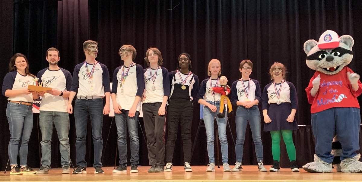 For the fifth and final Problem - Gibberish or Not - we placed in every division. Clockwise, (starting far left) is Pakanasink with a 3rd place win, CVMS (top r) and PBHS (bottom r) both placed 1st!  That makes a total of SEVEN 1st place (on to states) and two 3rd place awards.!!