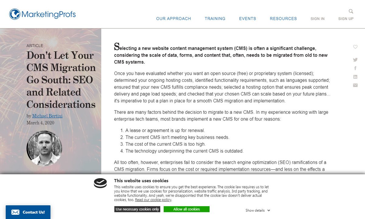 seotomation's tweet image. Don't Let Your CMS Migration Go South: SEO and Related Considerations
#newwebsitecontentmanagementsystem #significantchallenge #scaledata #seo #relatedconsiderations #seo
via marketingprofs.com
☛ amp.gs/Jw6M
