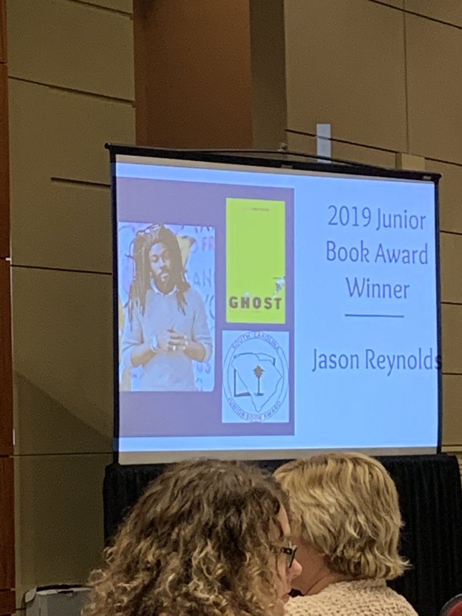 TeachrLibrarian's tweet photo. Bittersweet last day as the SCJBA book awards chair. I have served the last 3 yrs with the most amazing librarians, teachers & students...& today I was honored to present our 2020-21 nominees, see an amazing student present the ‘19 winner & see Restart win the ‘20 #scasl2020 https://t.co/8D2Rp1qAxg
