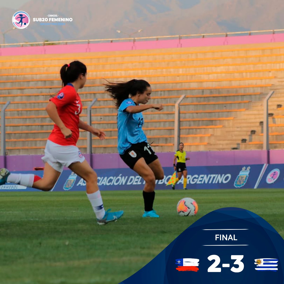 ¡Ganó la la selección de @Uruguay! 🇺🇾 derrotó 2-3 a @LaRoja 🇨🇱 por la cuarta fecha del #Sub20Femenino.