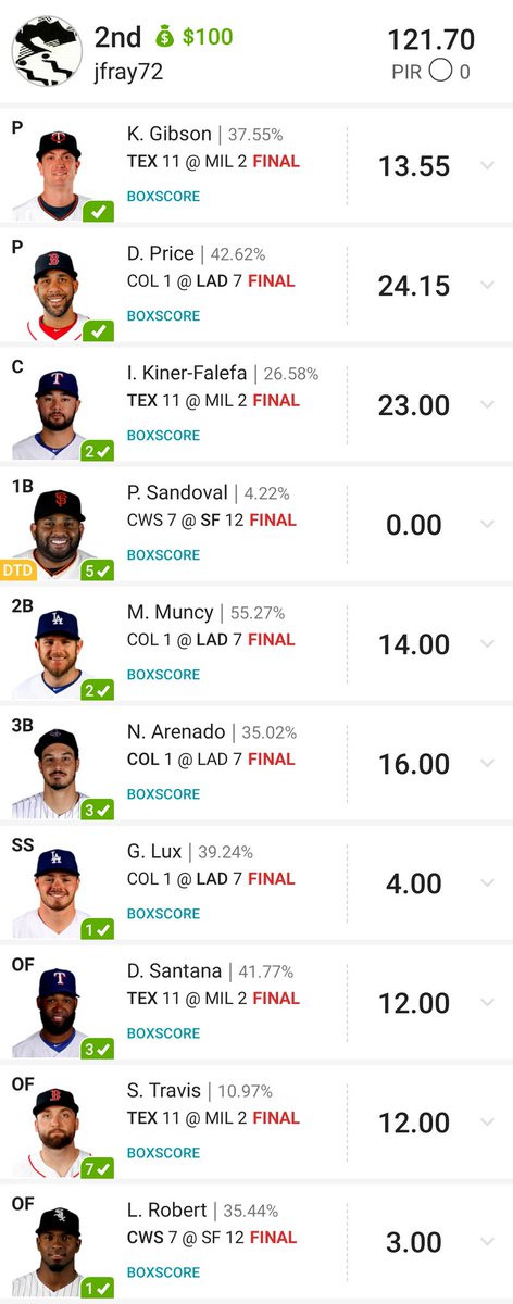 jfray1972's tweet photo. @OccupyFantasy @LucasJensenDFS Thanks for the David Price suggestion in the #DailyPlug! You guys rock! https://t.co/zt5A9LJiYB