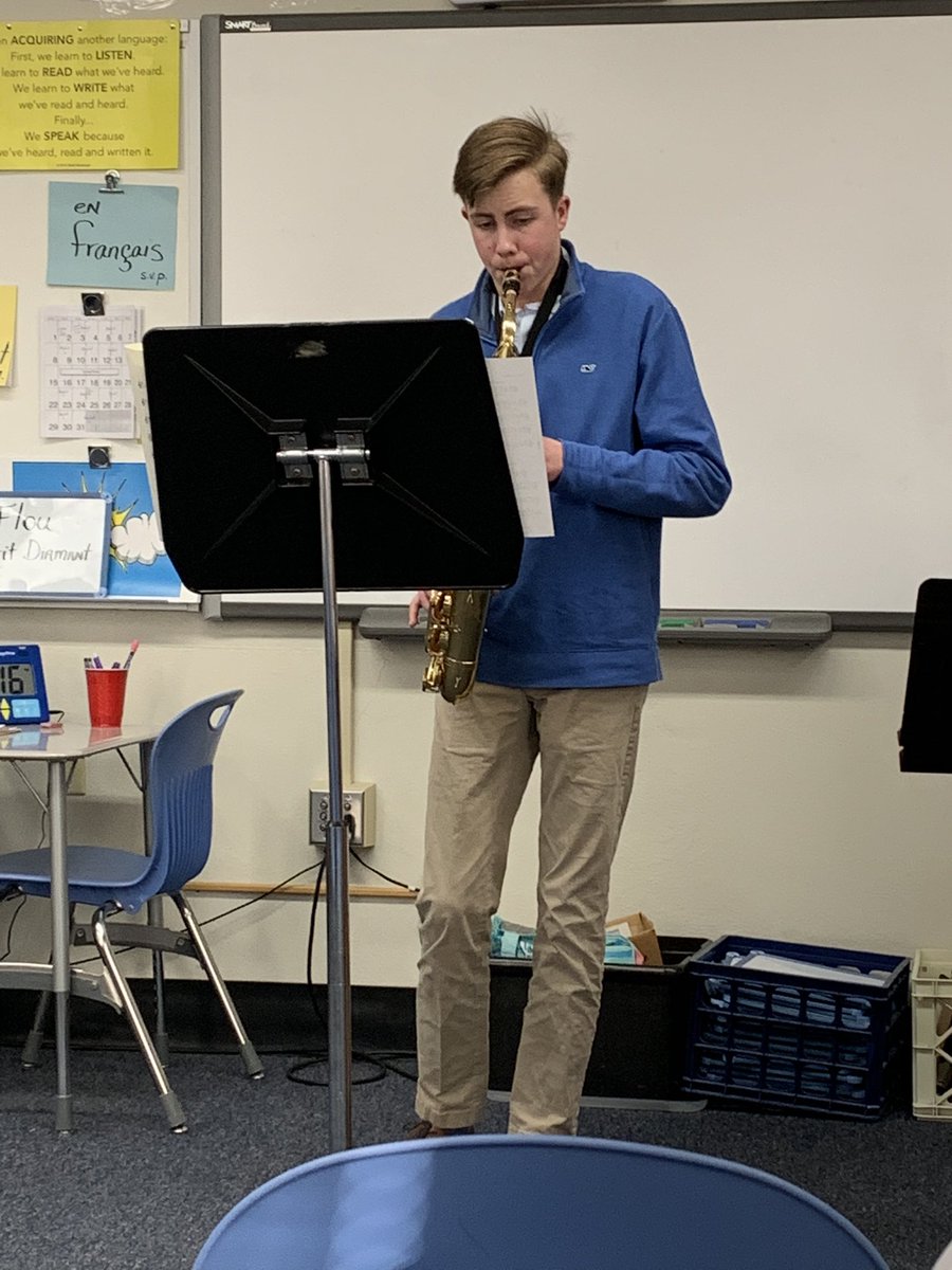GriffinBand's tweet photo. Trumpet Trio (Q. Bachman, C. O’Reilly, S. Destura)
Luke Kotcher (horn solo)
Brendan Ash (alto sax solo)
All earned a 2 rating for their performances! Great job men! https://t.co/OoEVLgY6W5
