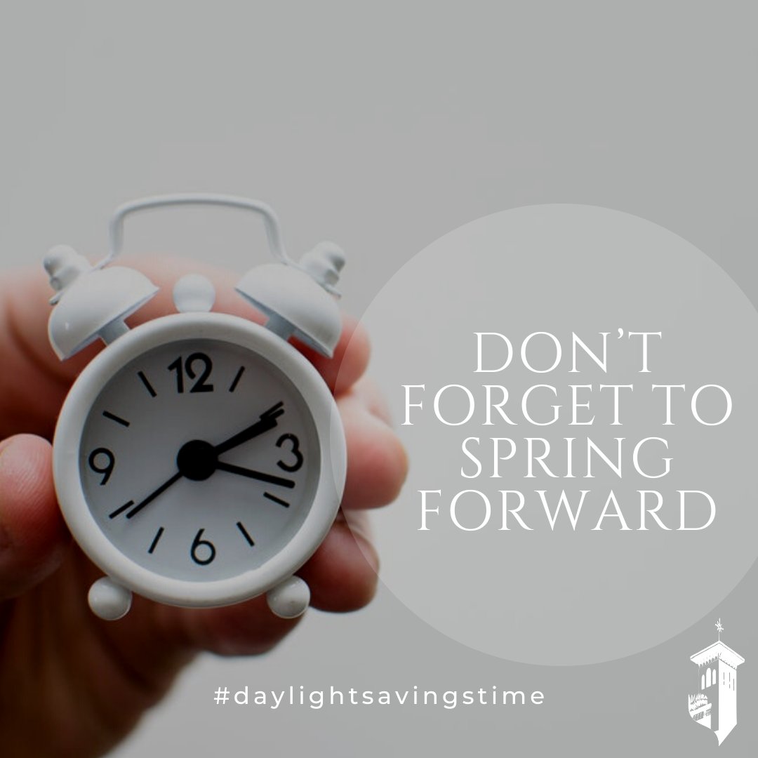 NativityBrandon's tweet image. Don't forget! This weekend is Daylight Savings Time. Be sure to set your clocks an hour ahead before you go to bed Saturday evening!

#SpringForward #DaylightSavings