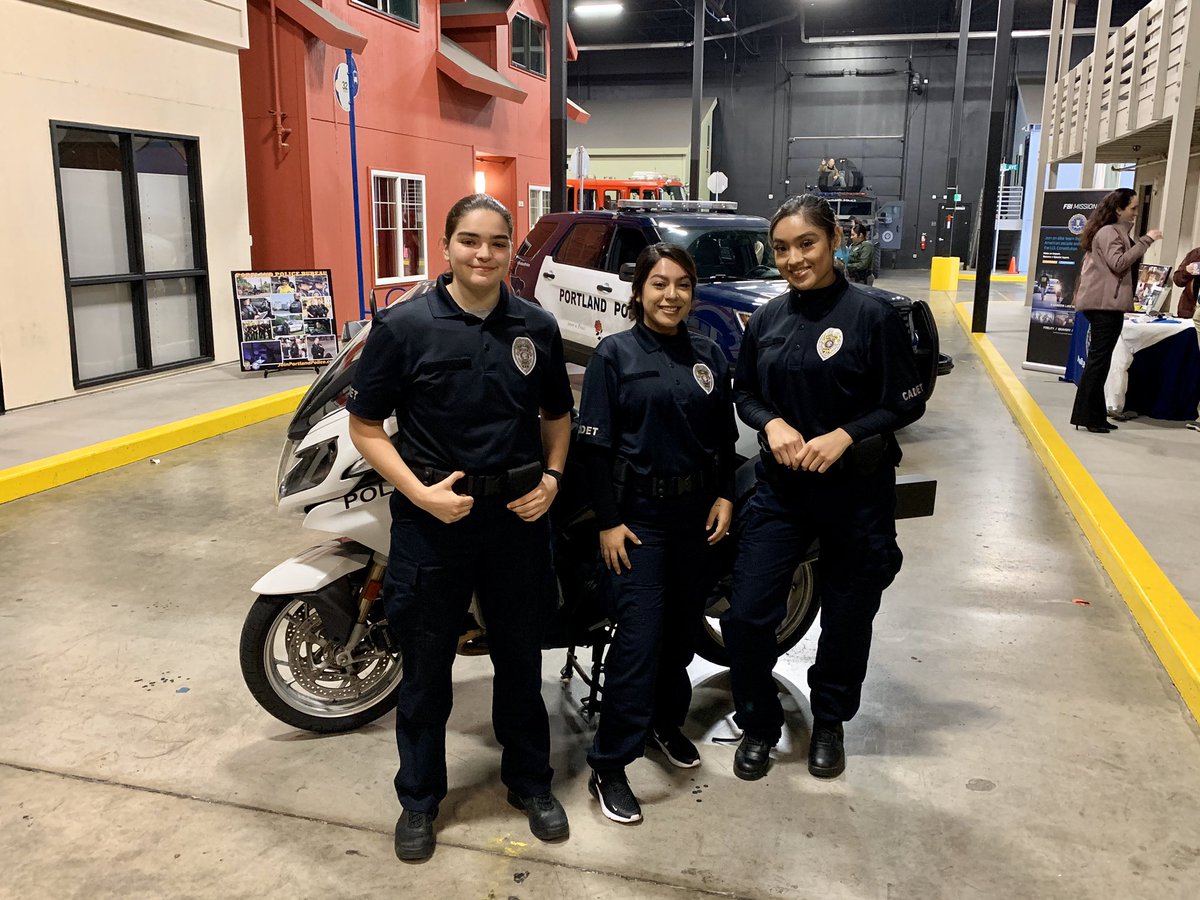 PPB Cadets working the 2nd Annual Women in Public Career Fair at the <a href="/PortlandPolice/">Portland Police</a> Training Complex today.  #ppbcadets