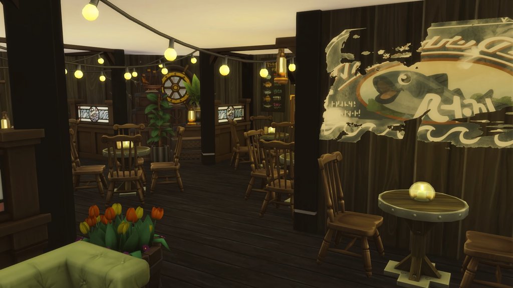 cactusbuilds's tweet photo. Okay, this is the last sneak peak before I release the build... 
The main dining area!😍 
I cannot deal with how good this pirate ship restaurant is coming along🙌
Find my other builds: Lazyleia01💚

#thesims4 #ts4 #sims4gallery #ShowUsYourBuilds
#sims4builders @SimsCreatorsCom https://t.co/2GiMkJ38RO