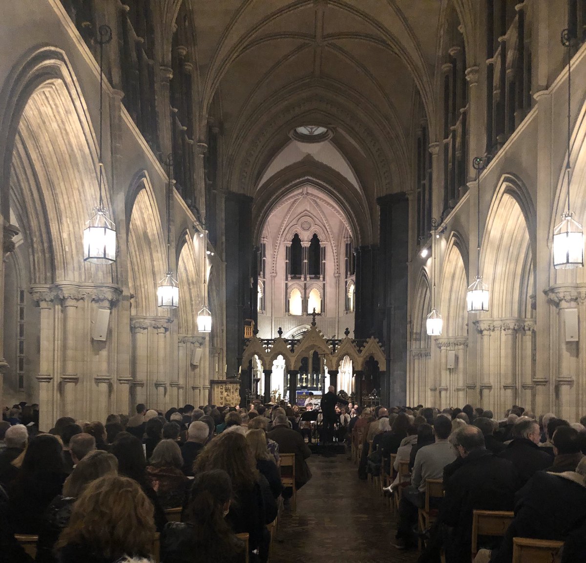 RIAMDublin's tweet photo. Packed house @cccdub for our concert in aid of @FocusIreland Wielding the baton is the incomparable James Cavanagh and soloist is the wonderful Dida Condria. Next outing is Sweden thanks to @culture_ireland and @IrishEmbSweden https://t.co/m5iRoKeR74