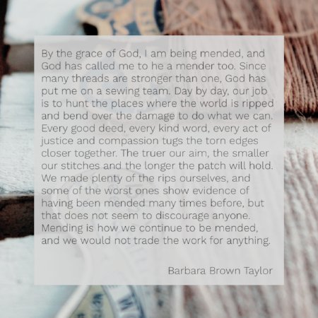 So appreciate this. #mending