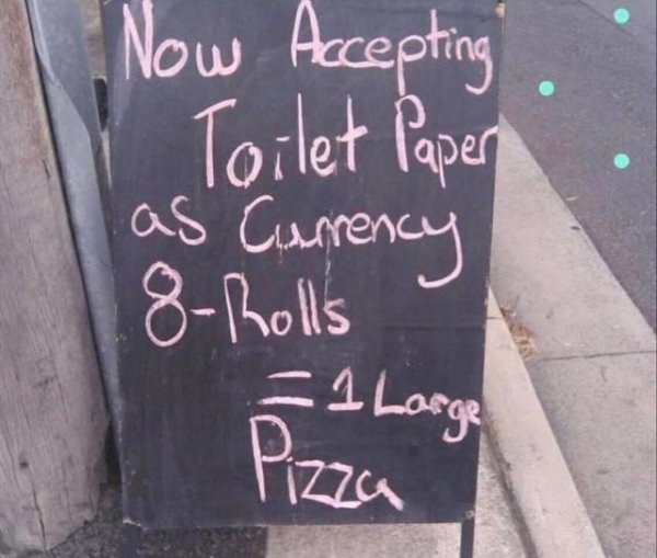 EdAspen's tweet image. And so it starts!

🧻🧻🧻🧻🧻🧻🧻🧻 = 🍕