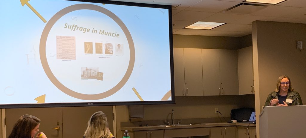 INSuffrage100's tweet photo. Suffrage in Muncie discussion by @jesscuratesit / Woman’s Franchise League branch founded in 1912. Pictured, Nettie Pearson, Muncie African American suffragist #hww2020 https://t.co/eZFR0Nyszb