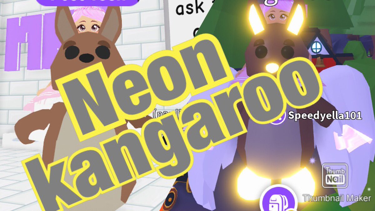 Speedypaulie 3221 On Twitter Making A Neon Kangaroo With Tricks - neon twitter roblox adopt me