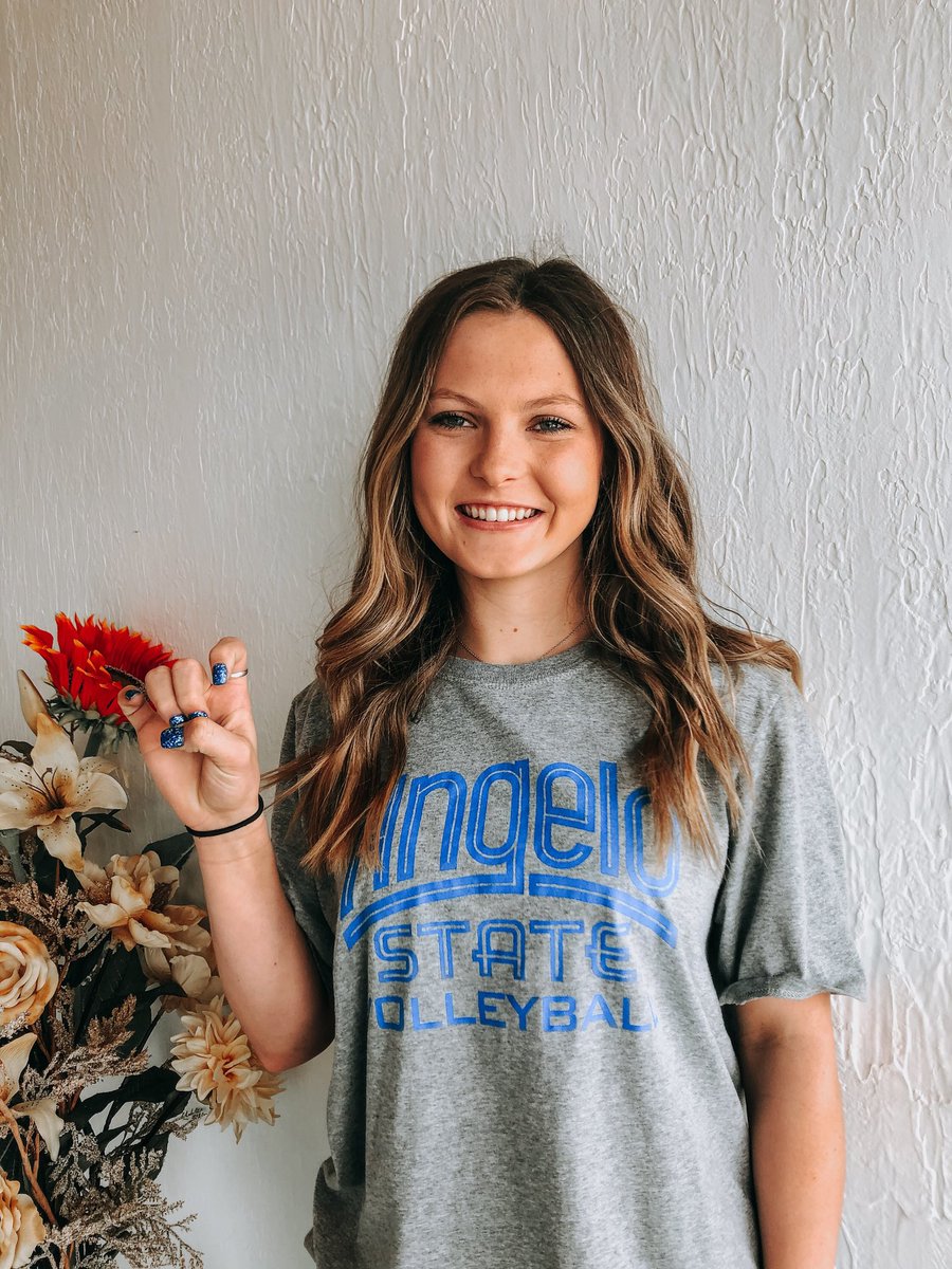 CaleighEnax's tweet photo. I’m so beyond grateful to announce that I have verbally committed to Angelo State University to further my academic and athletic career! A huge thanks to my family and coaches for their support I wouldn’t be where I am today without y’all. #Belleyeah #GoRams https://t.co/kI1uWWNFR3