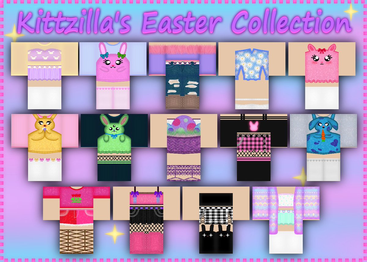 Kittzilla Heaven On Twitter My Easter Collection Is - easter shirt roblox