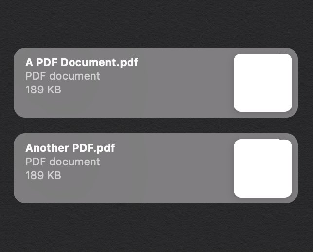 chadpardoe's tweet photo. @dayoneapp just discovered the PDF attachment – works great!

Could a more compact view be considered as in the Apple Notes app? https://t.co/fi802Zlobv