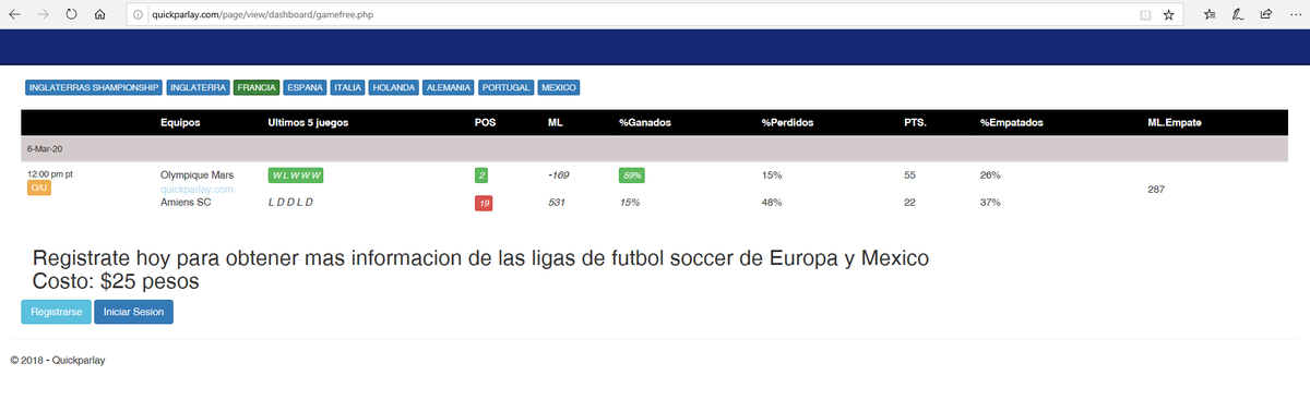 quickparlay's tweet image. por solo 25 pesos... podras ver informacion de las ligas mas importantes de Europa y claro la de mexico.. para ver los goles de los ultimos partidos