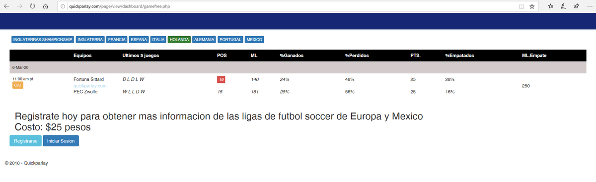 quickparlay's tweet image. por solo 25 pesos... podras ver informacion de las ligas mas importantes de Europa y claro la de mexico.. para ver los goles de los ultimos partidos
