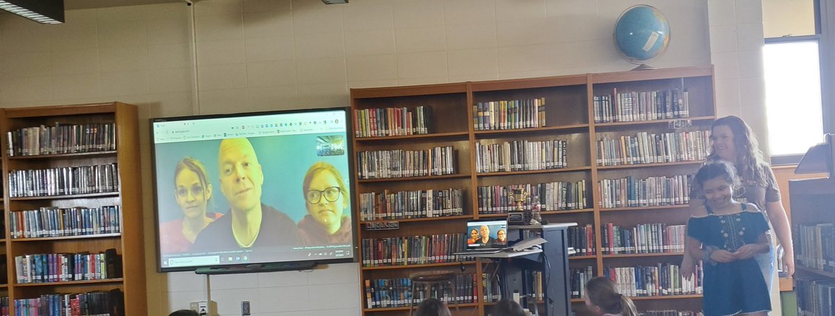 WCreekLibrary's tweet image. We got to meet the real Maddie from Mustaches for Maddie and one of Wilson&apos;s Creek students got to ask a question! #spslib #SPSBoB @WilsonsCreekInt @officialSPS