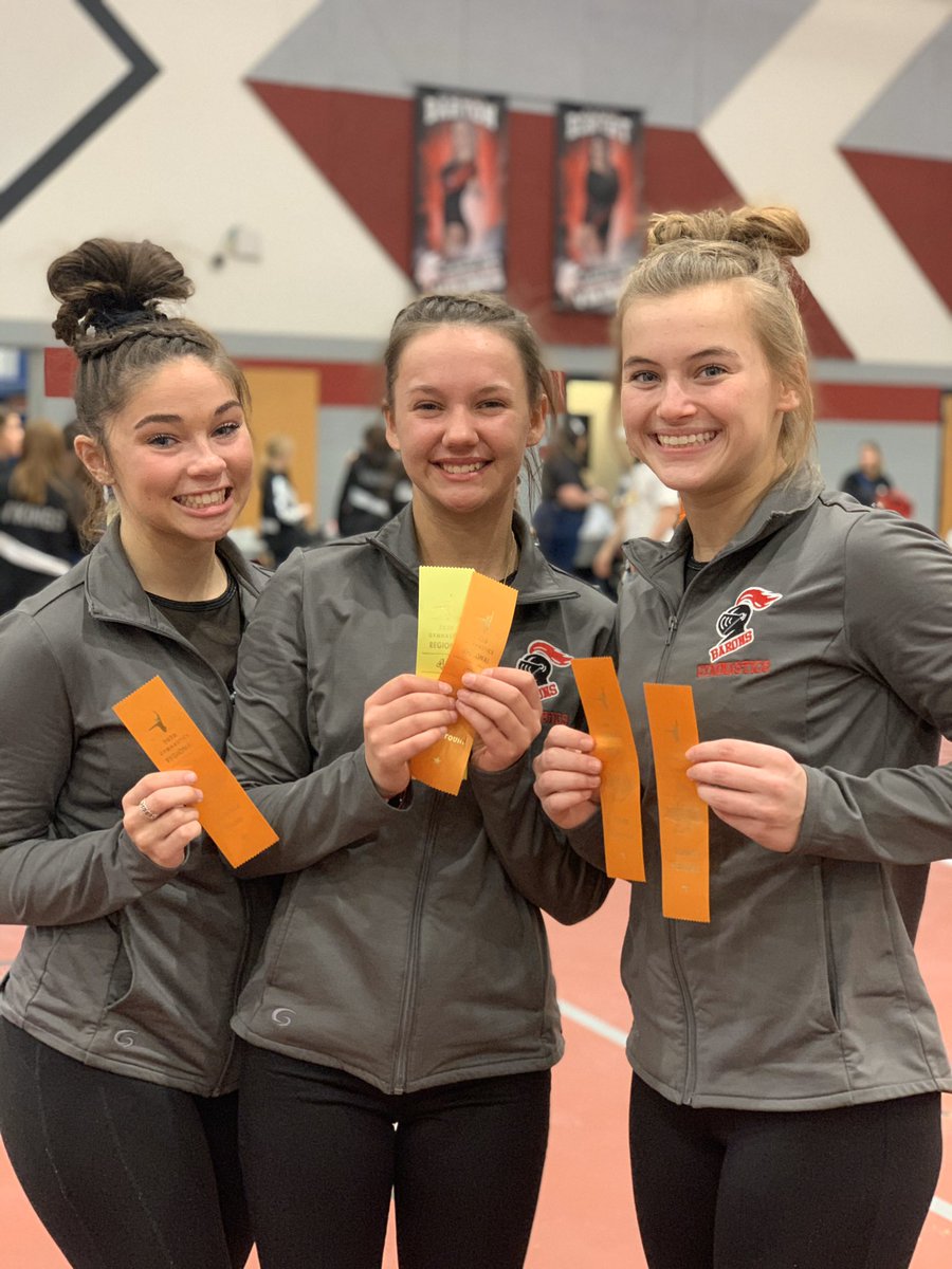 DHS_Gymnastics's tweet photo. We may not have advanced to State as a team, but we are sending 3 gymnasts to State next week at Ball State! This is the first time DeKalb has sent more than a single gymnast on multiple events to the state finals. Alli Burton was also the highest scoring Baron gymnast on vault. https://t.co/DfN5mN33Tc