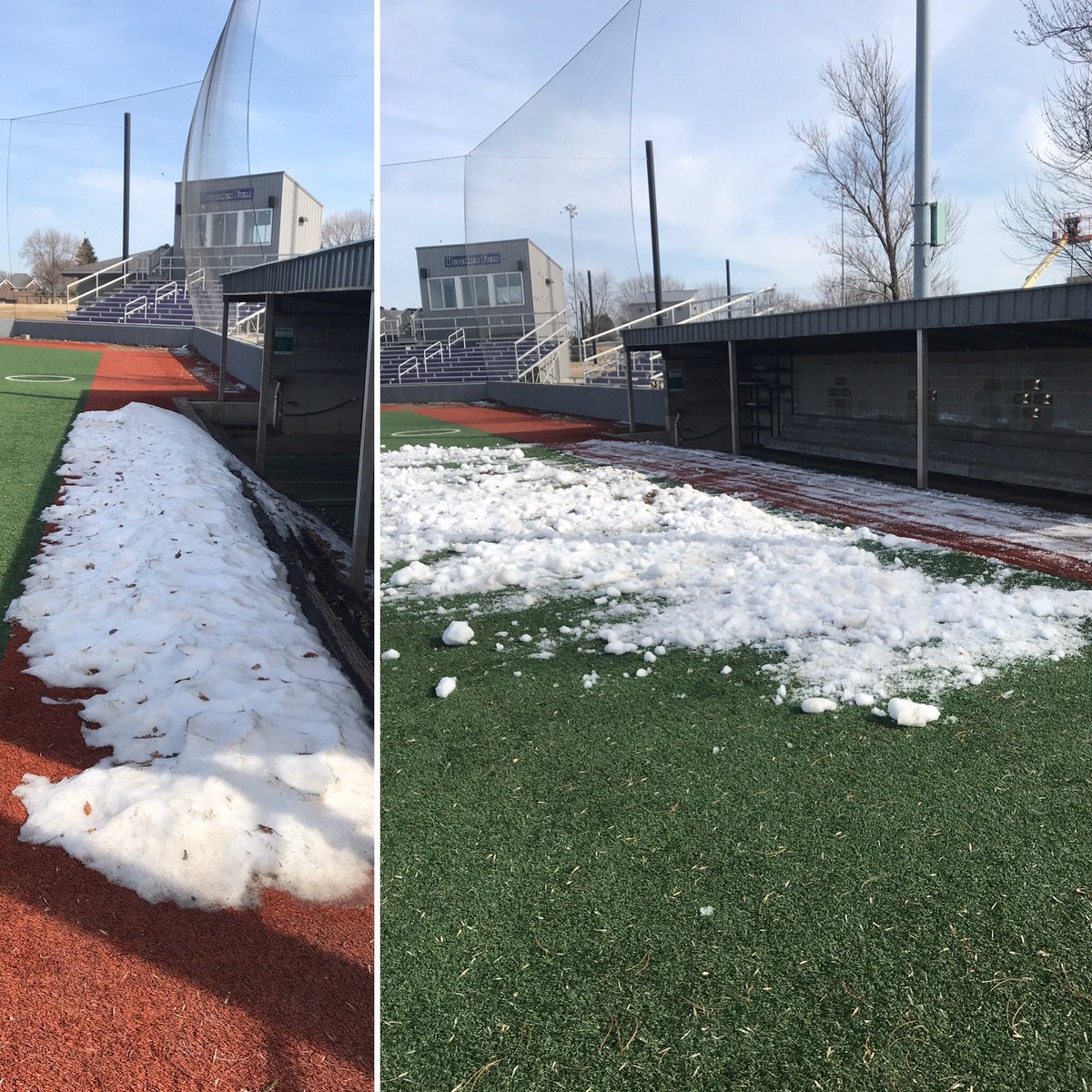 mnbaseball's tweet image. When it’s 66 and sunny, why wouldn’t you scoop snow? @RedRaiderBsbl 
#springcleaning
#springbaseball