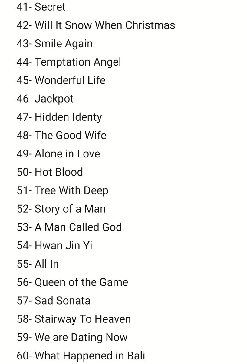 Gece gece izlediğim dizilerin bir kısmından arşivime bakarak liste oluşturdum. Hâlâ izlemeyen varsa bu dizileri naçizane tavsiye olunur.

#KDrama