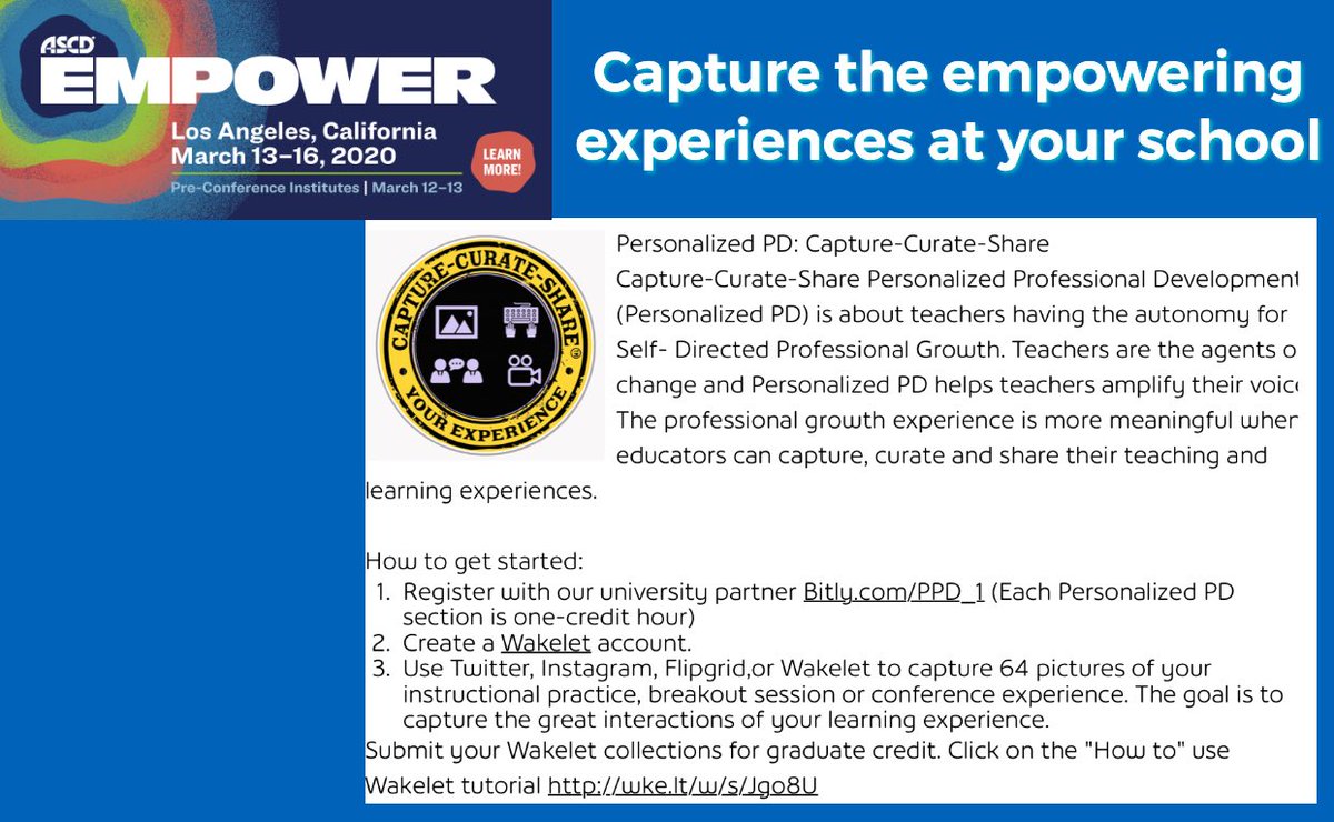RandallSampson's tweet image. Sad that #Empower20 conference is canceled...you can still share 📲 how you empower people in your learning community through the use of learning tools such as @Flipgrid @wakelet @Buncee @Schoology #CaptureCurateShare 
bitly.com/CuratePD
