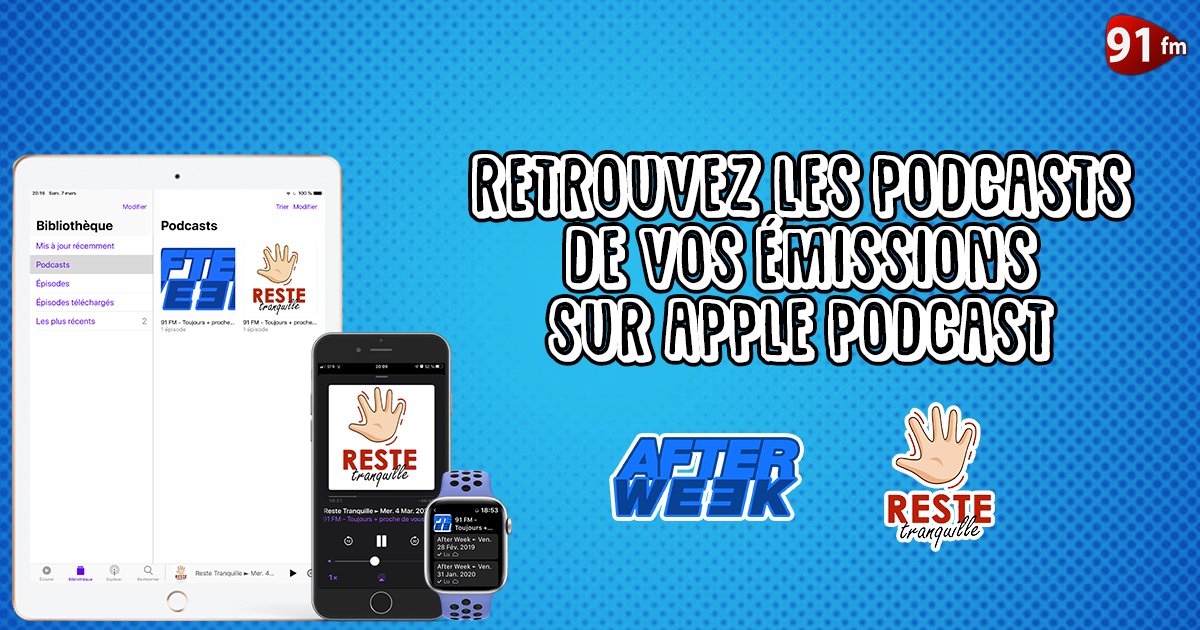 Les #Podcast de l'#AfterWeek et #ResteTranquille sont désormais disponibles sur #ApplePodcast 😍
