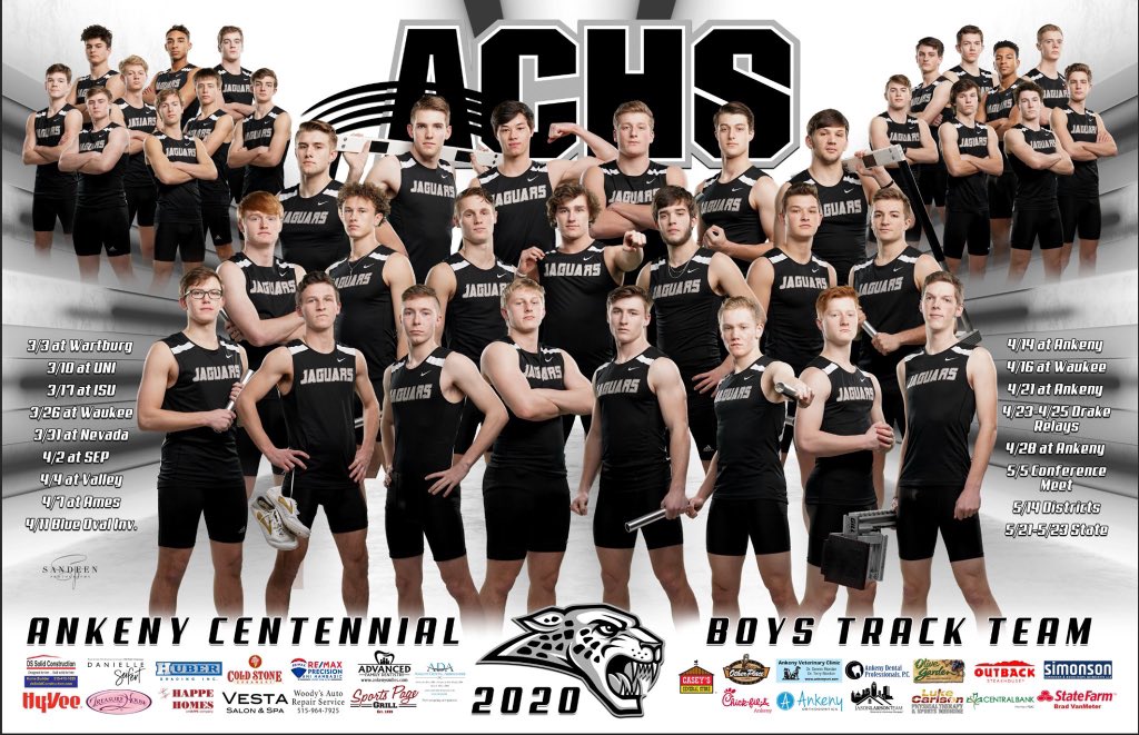 Jaguars_AD's tweet photo. Ankeny Centennial @ankeny_jaguars Boys Track &amp; Field @JagTrackField coming soon! https://t.co/7bJzy7R3dL