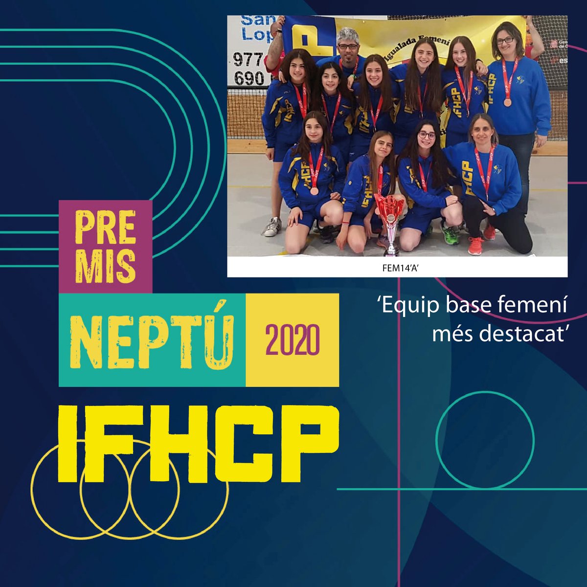 IgualadaFHCP's tweet photo. IFHCP | #PremisNeptú2020 #8M
Precisament el #FEM14'A', és també finalista en la categoria 'Equip base femení més destacat'. L'equip igualadí suma ja 3 participacions consecutives als Campionats de Catalunya i ja està classificat pel d'enguany.
@FCPatinatge @esportigualada https://t.co/UMGTkFz7oI