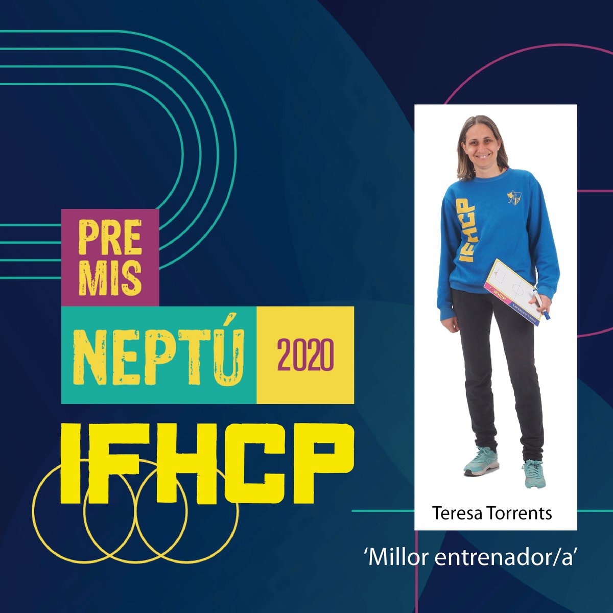 IgualadaFHCP's tweet photo. IFHCP | #PremisNeptú2020 #8M
La @TeresaTorrents és finalista com a 'Millor entrenador/a' gràcies a l'excel·lent campanya que va fer el #FEM14'A', guanyant la medalla de bronze en el darrer Campionat de Catalunya, disputat a l'Espluga de Francolí.
@FCPatinatge @esportigualada https://t.co/G9ZXfMlSJS