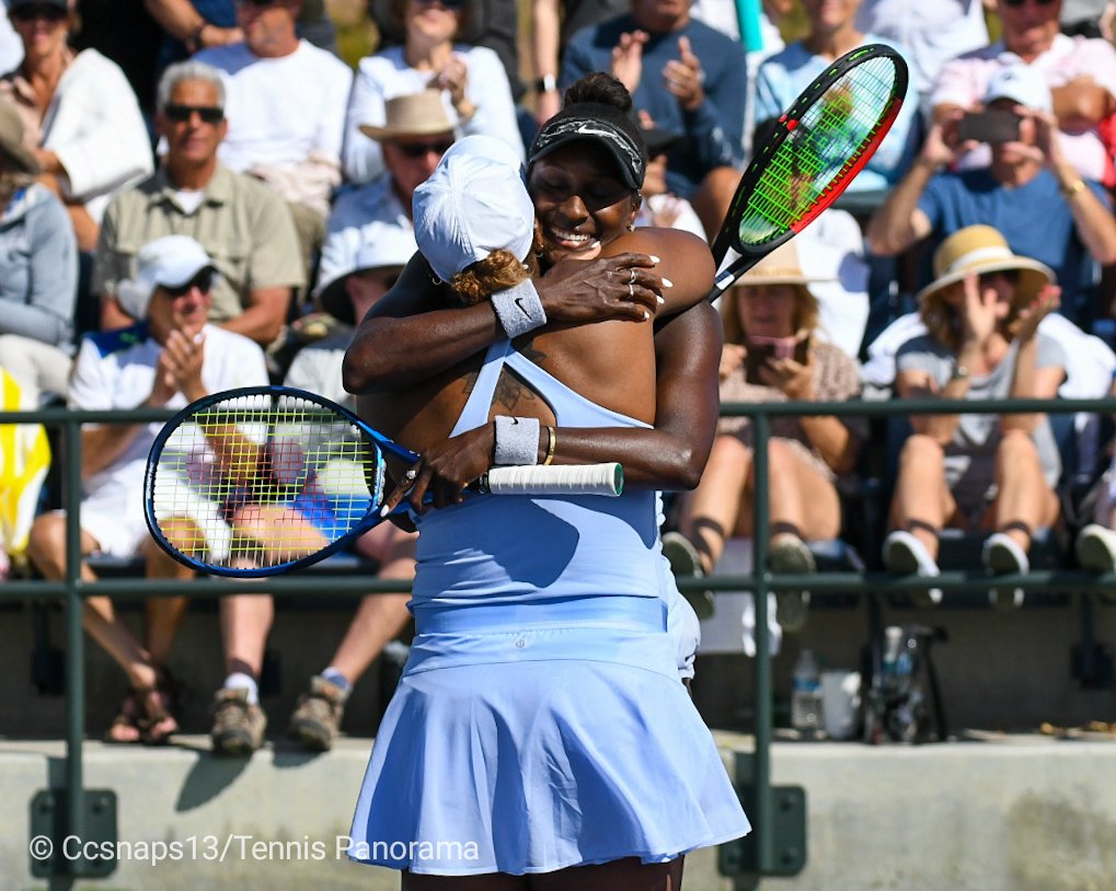 CCSMOOTH13's tweet photo. Another doubles title for Taylor Townsend and Asia Muhammad! They win the Indian Wells $125K over McNally and Pegula 6-4, 6-4. #TayAsia #OracleTennis @TennisNewsTPN https://t.co/mobs2WaoD9