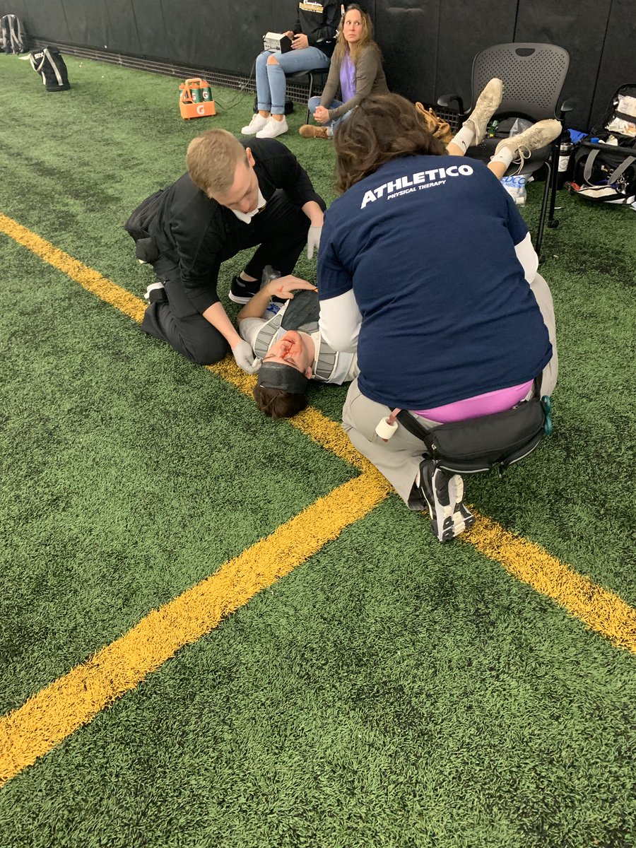 IowaStateLax's tweet photo. Injury Update: They wrapped his head to stop the bleeding and honestly i think it’s a good look on him. #forthomas https://t.co/SccPHGOG7t